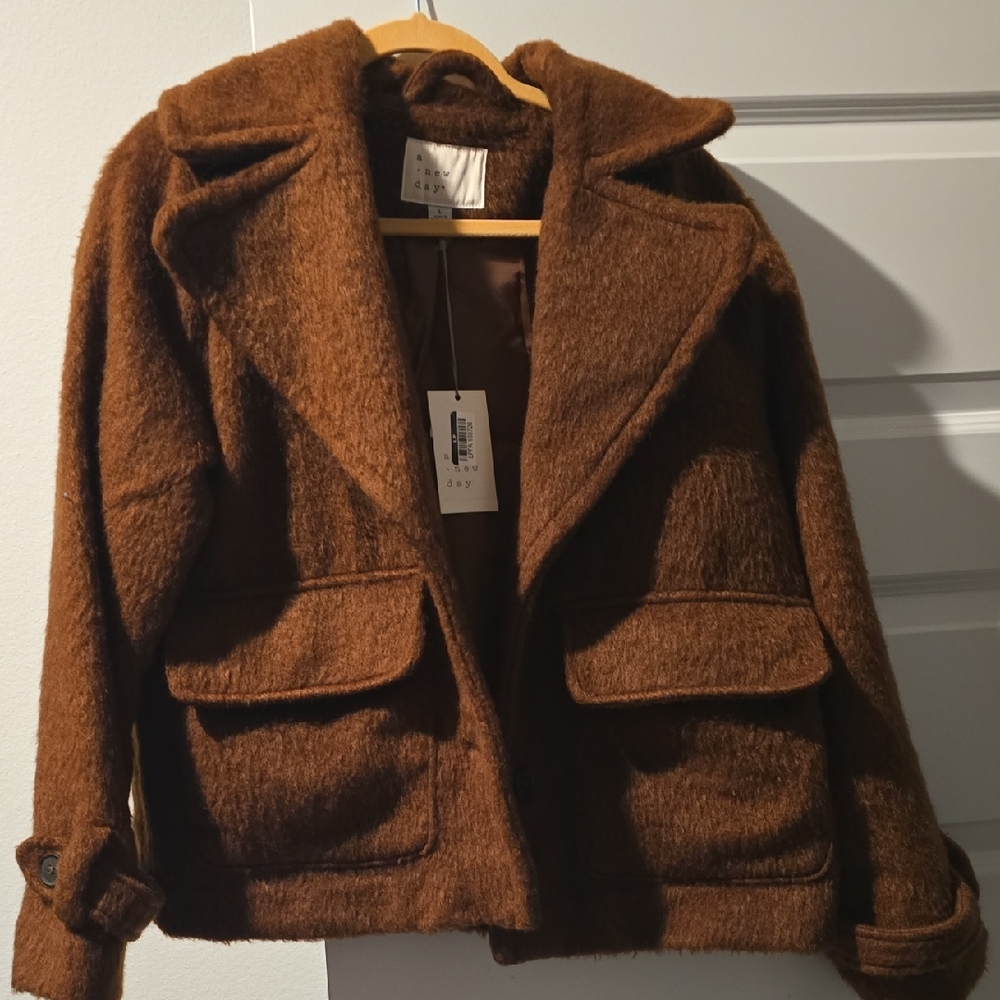 Brown Wool Blend Women's Coat